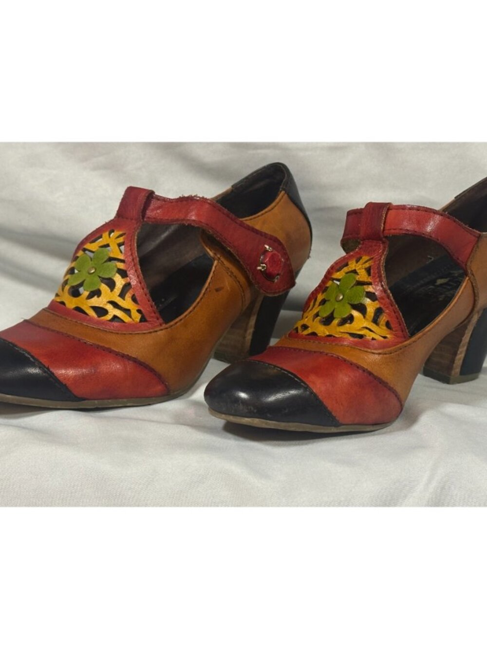 L'Artiste Spring Step Jardin Mary Jane T-Strap Pumps 37 Boho Artisan